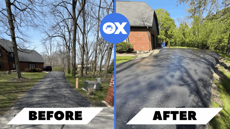 Professional sealcoating in Noblesville, IN for residential driveways and commercial lots