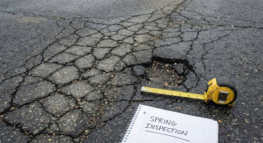 Spring Inspection for Parking Lot Maintenance Budget