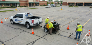 professional crack sealing to prevent freeze-thaw damage on commercial pavement