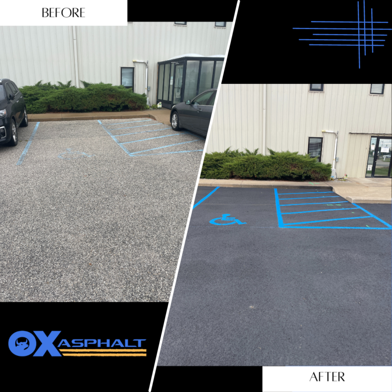 ADA Parking Lot Requirements + Handicap Before and After Spot