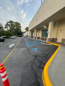 ADA Handicap Parking Lot Spots Striped