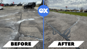 professional crack sealing to prevent freeze-thaw damage on commercial pavement